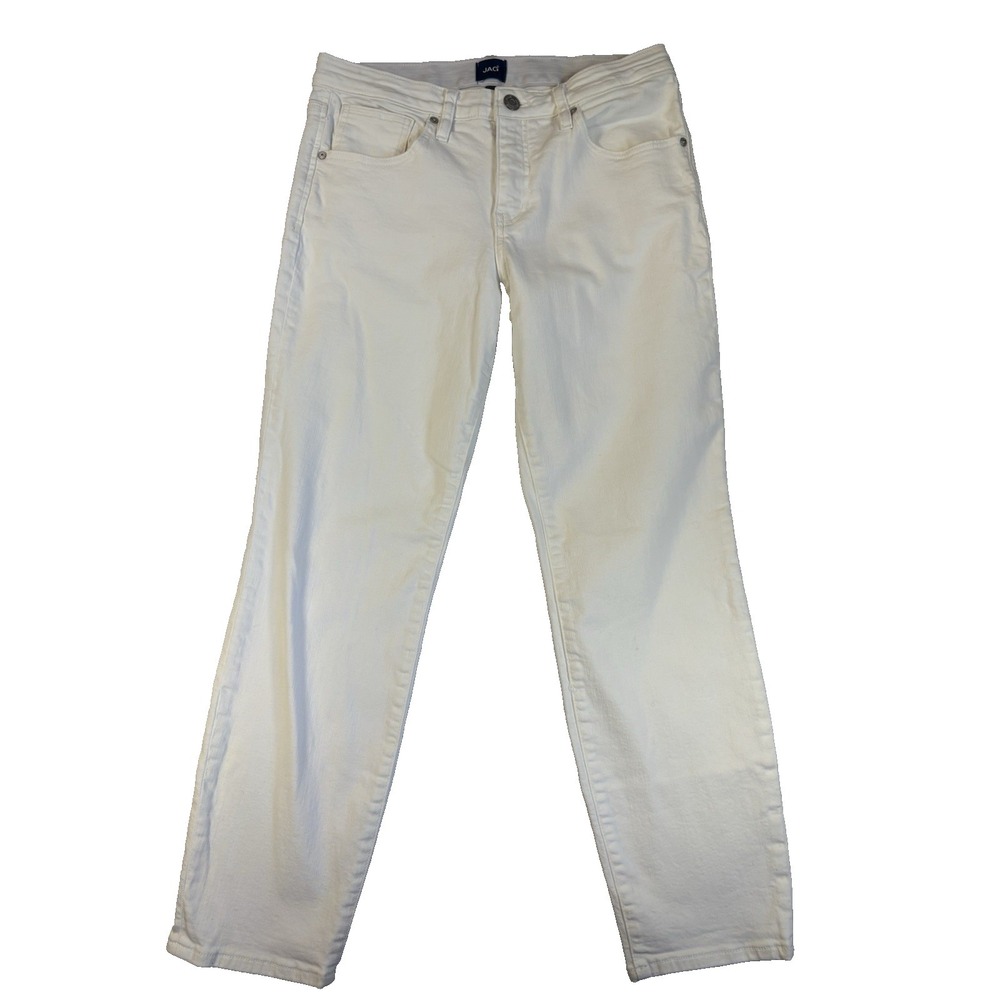 Jag Women's 8 White Carter‎ Girlfriend Straight Leg Jeans Spring Classic Neutral